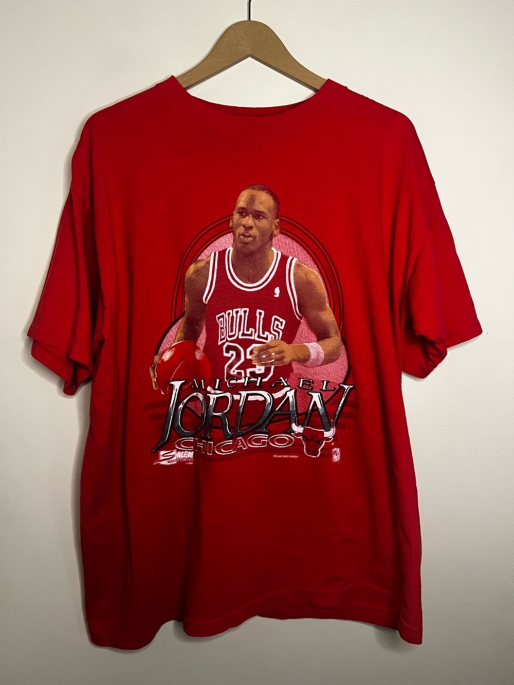 Vintage 90s Salem Sportswear Michael Jordan Chicago Bulls Red T Shirt XL